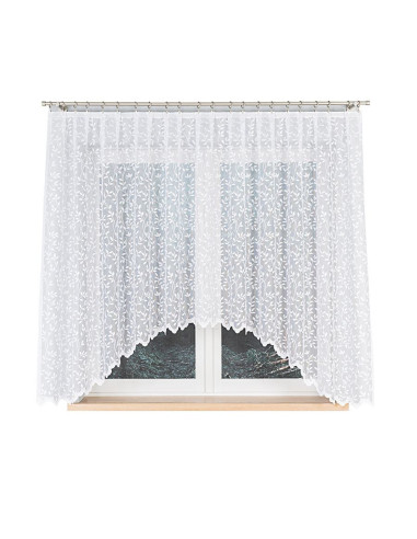 ZUZANNA · Firanka gotowa żakardowa z podcięciem na dole · 300x160 cm · kolor biały