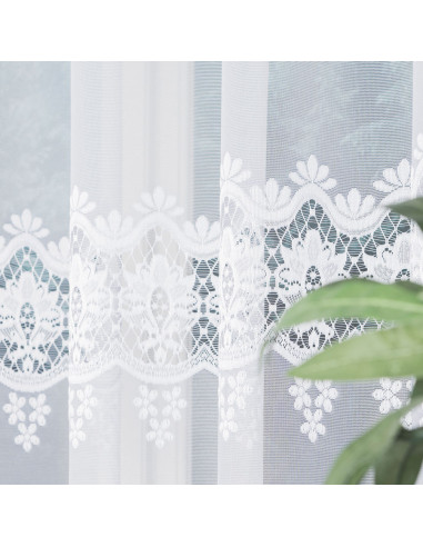 DARIA · firanka gotowa z podcięciem · biała · klasyczny wzór · 350x120