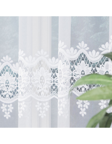 DARIA · firanka gotowa z podcięciem · biała · klasyczny wzór · 350x120