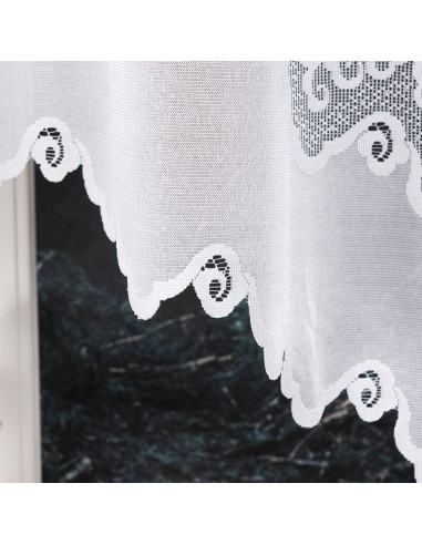 MODESTA · firanka żakardowa gotowa · biała · klasyczny wzór · 300x160 cm