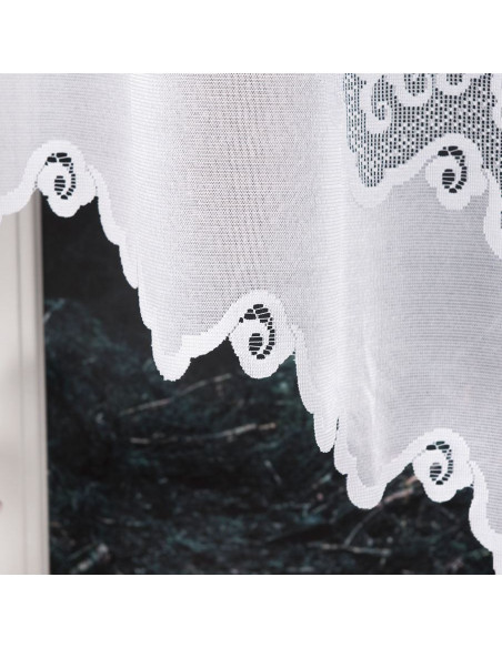 MODESTA · firanka żakardowa gotowa · biała · klasyczny wzór · 300x160 cm