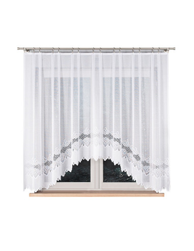 MODESTA · firanka żakardowa gotowa · biała · klasyczny wzór · 300x160 cm