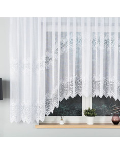 VIOLETTA · firanka gotowa z podcięciem · biała · wzór klasyczny · 420x160 2