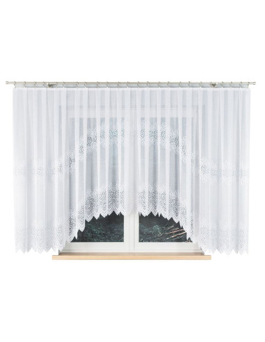 VIOLETTA · firanka gotowa z podcięciem · biała · wzór klasyczny · 420x160