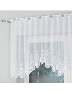 KLEMENTYNA · Firanka gotowa żakardowa z podcięciem na dole · 200x80 cm · kolor biały 2