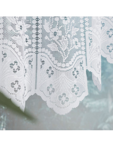 KLEMENTYNA · Firanka gotowa żakardowa z podcięciem na dole · 200x80 cm · kolor biały