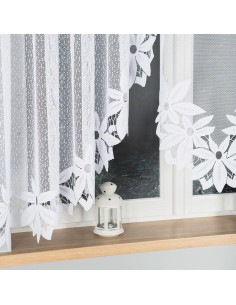JADWIGA · Firanka gotowa · biała · kwiaty i pasy · 300x160 2