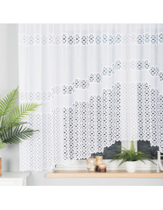 ADRIANNA - Firanka gotowa żakardowa z podcięciem na dole - 400x160 cm - kolor biały 2