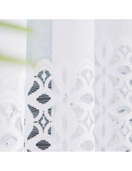 ADRIANNA - Firanka gotowa żakardowa z podcięciem na dole - 400x160 cm - kolor biały