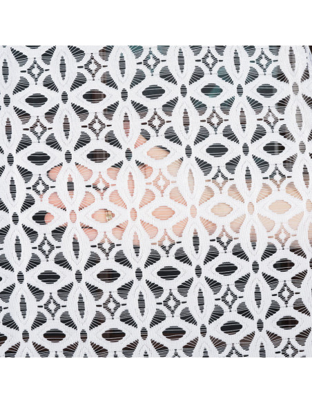 ADRIANNA - Firanka gotowa żakardowa z podcięciem na dole - 400x160 cm - kolor biały