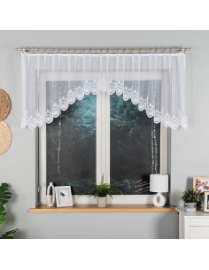 ŻANETA · lambrekin z podcięciem · biały · klasyczny wzór · 300x80