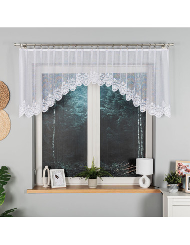 ŻANETA · lambrekin z podcięciem · biały · klasyczny wzór · 300x80