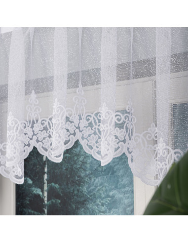 ŻANETA · lambrekin z podcięciem · biały · klasyczny wzór · 300x80