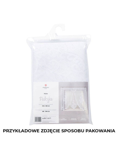 FUKSJA · firanka gotowa z podcięciem · biała · kwiaty i ornamenty · 320x160 cm