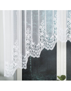 BERENIKA - Firanka gotowa żakardowa z podcięciem na dole - 330x130 cm - kolor biały 2