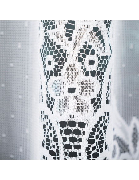 BERENIKA · Firanka gotowa żakardowa z podcięciem na dole · 430x160 cm · kolor biały