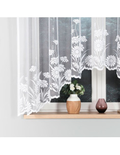 ARALIA · firanka gotowa · biała · kwiatowy wzór · 300x160 cm 2