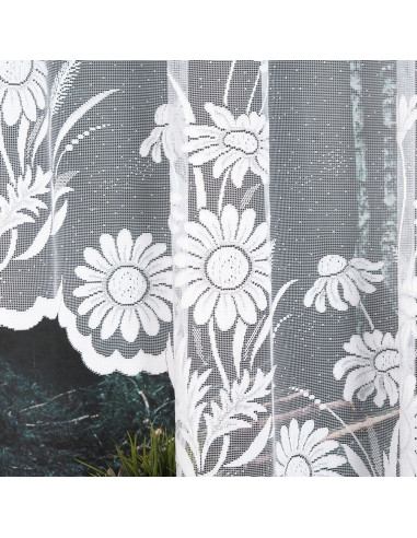 ARALIA · firanka gotowa · biała · kwiatowy wzór · 300x160 cm