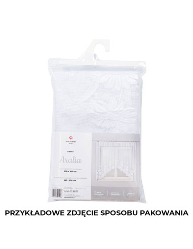 ARALIA · firanka gotowa · biała · kwiatowy wzór · 300x160 cm