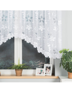RENATA - Firanka gotowa żakardowa z podcięciem na dole - 300x130 cm - kolor biały 2