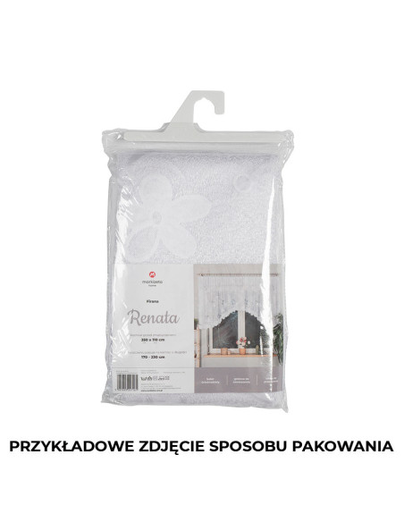 RENATA - Firanka gotowa żakardowa z podcięciem na dole - 300x130 cm - kolor biały