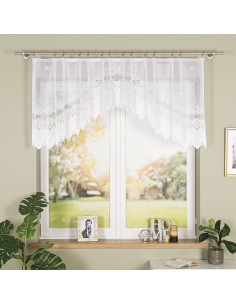 MODESTA · Firanka gotowa żakardowa z podcięciem na dole · 250x80 cm · kolor biały