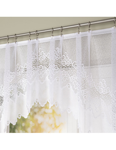 MODESTA · Firanka gotowa żakardowa z podcięciem na dole · 250x80 cm · kolor biały