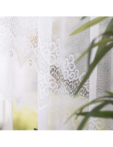 MODESTA · Firanka gotowa żakardowa z podcięciem na dole · 250x80 cm · kolor biały