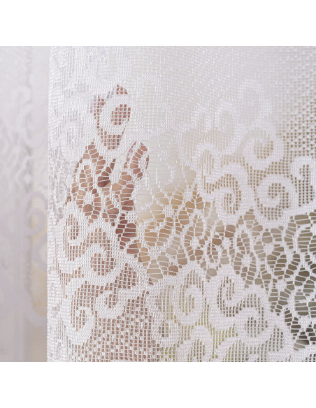 MODESTA · Firanka gotowa żakardowa z podcięciem na dole · 250x80 cm · kolor biały