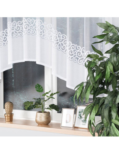 DANIELA - Firanka gotowa żakardowa z podcięciem na dole - 300x130 cm - kolor biały