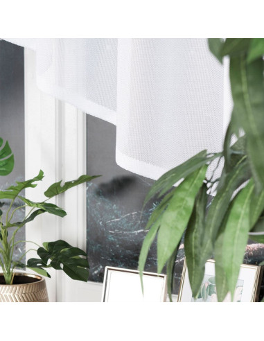 DANIELA - Firanka gotowa żakardowa z podcięciem na dole - 300x130 cm - kolor biały