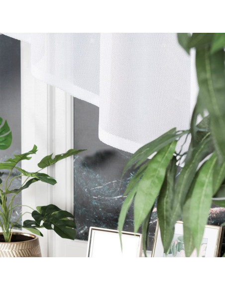 DANIELA - Firanka gotowa żakardowa z podcięciem na dole - 300x130 cm - kolor biały