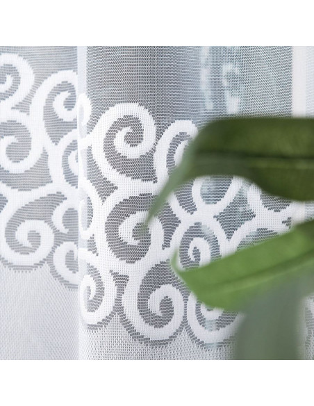 DANIELA - Firanka gotowa żakardowa z podcięciem na dole - 300x130 cm - kolor biały