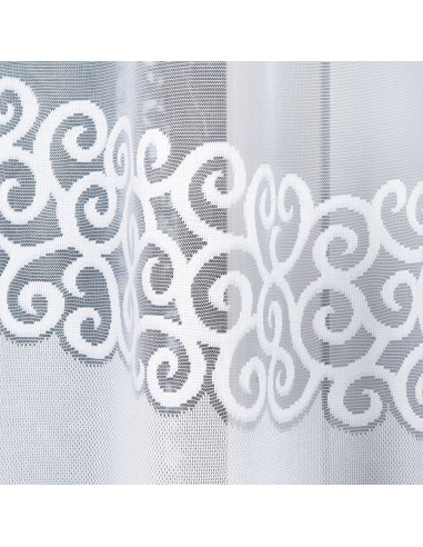 DANIELA - Firanka gotowa żakardowa z podcięciem na dole - 300x130 cm - kolor biały