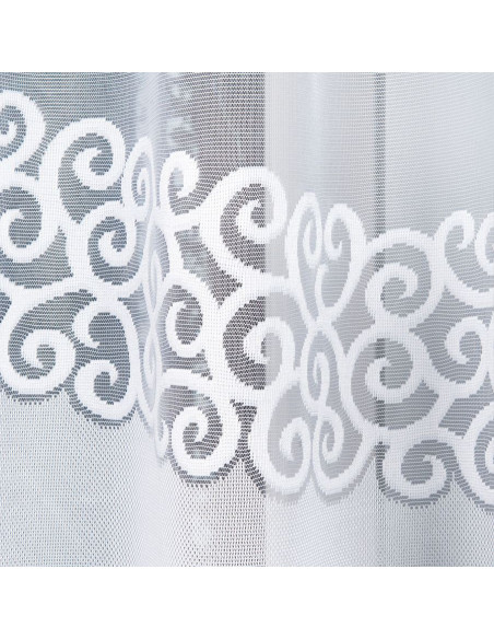 DANIELA - Firanka gotowa żakardowa z podcięciem na dole - 300x130 cm - kolor biały