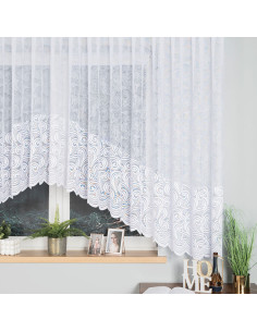 KINGA · Firanka gotowa żakardowa z podcięciem na dole · 530x160 cm · kolor biały 2