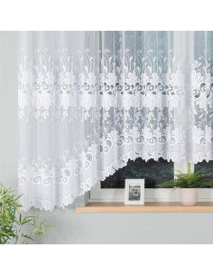 KASJANA · Firanka gotowa z podcięciem · biała · klasyczny wzór · 500x160 2