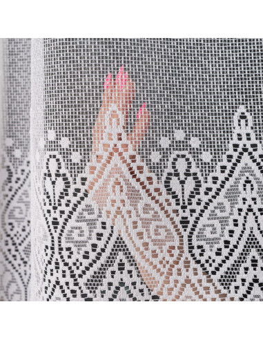 ESMERALDA · firanka gotowa z podcięciem · biała · wzór dołem · 310x180