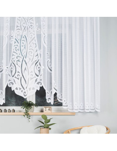 POLA - Firanka gotowa żakardowa z podcięciem na dole - 500x160 cm - kolor biały 2