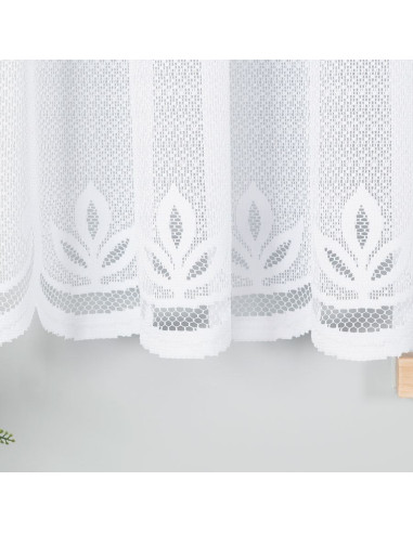 POLA - Firanka gotowa żakardowa z podcięciem na dole - 500x160 cm - kolor biały
