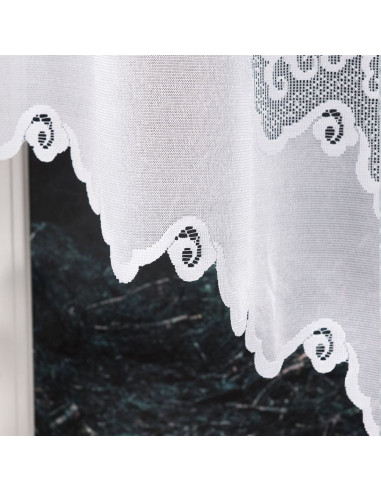 MODESTA · firanka gotowa z podcięciem · biała · klasyczny wzór · 250x120