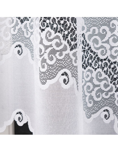 MODESTA · firanka gotowa z podcięciem · biała · klasyczny wzór · 250x120