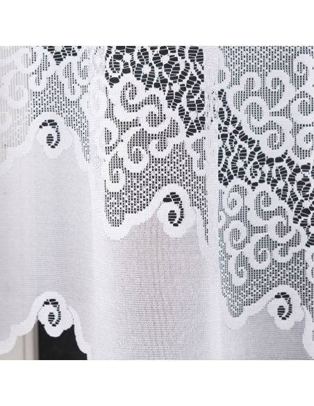 MODESTA · firanka gotowa z podcięciem · biała · klasyczny wzór · 250x120