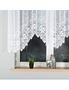 NADIA - Firanka gotowa żakardowa z podcięciem na dole - 300x130 cm - kolor biały 2