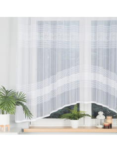 KLAUDYNA - Firanka gotowa żakardowa z podcięciem na dole - 300x160 cm - kolor biały 2