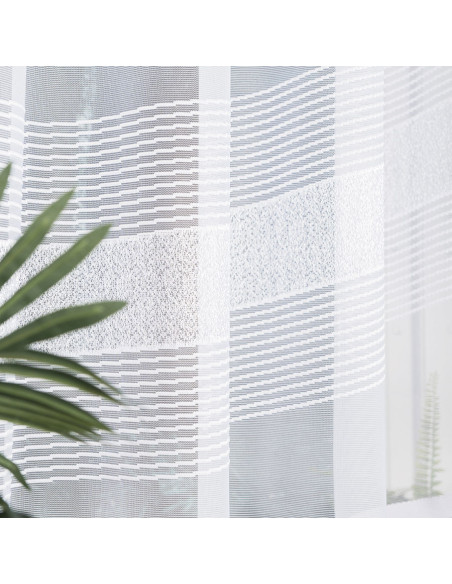 KLAUDYNA - Firanka gotowa żakardowa z podcięciem na dole - 300x160 cm - kolor biały