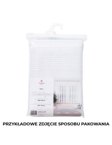 KLAUDYNA - Firanka gotowa żakardowa z podcięciem na dole - 300x160 cm - kolor biały