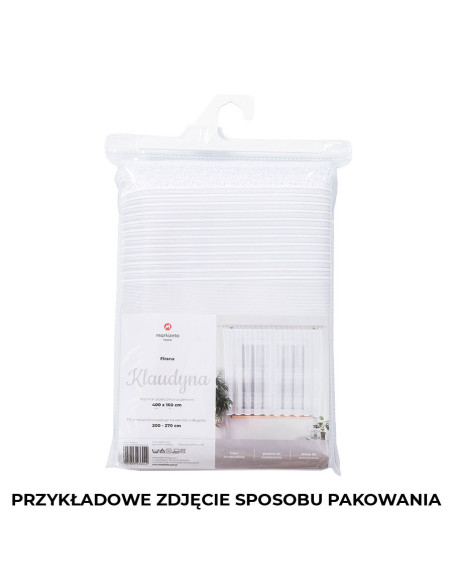 KLAUDYNA - Firanka gotowa żakardowa z podcięciem na dole - 300x160 cm - kolor biały