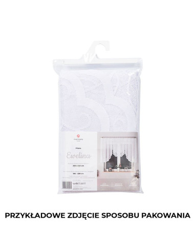 EWELINA - Firanka gotowa żakardowa z podcięciem na dole - 300x120 cm - kolor biały