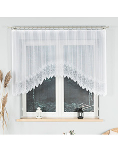 VIOLETTA · firanka gotowa z podcięciem · biała · klasyczny wzór · 250x120 cm